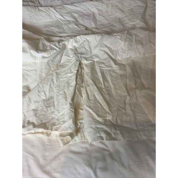 Pottery Barn Full Dust Ruffle Bed skirt Linen blend Ivory off white 14" neutral - Picture 5 of 6